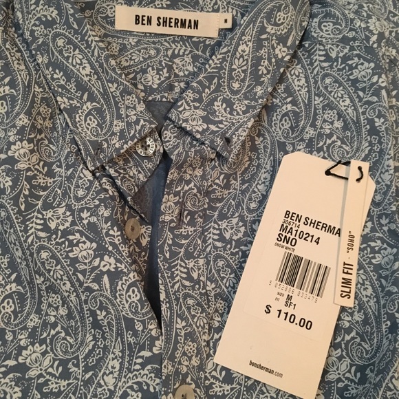 Ben Sherman Men’s paisley button down NWT - Picture 2 of 2